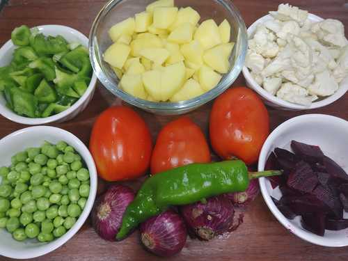 ingredients for pav bhaji