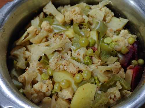 vegetables boiled for bhaji recipe