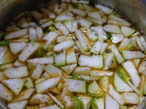 adding pumpkin to sambar